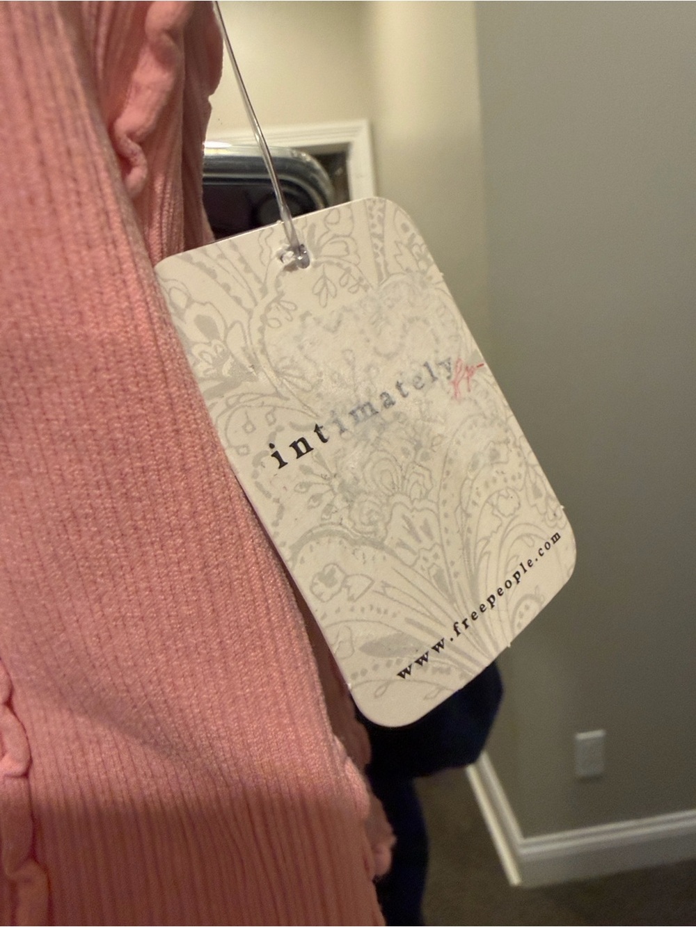 Free People Coral Pink Ruffle-Trim Ribbed Tank - Picture 3 of 6